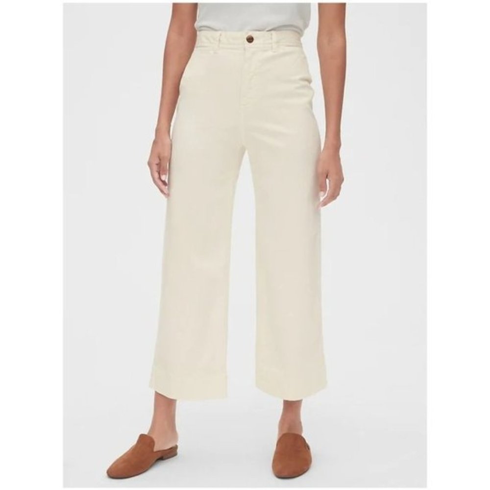 🆕GAP Khakis – High Rise Wide-Leg Crop Khakis